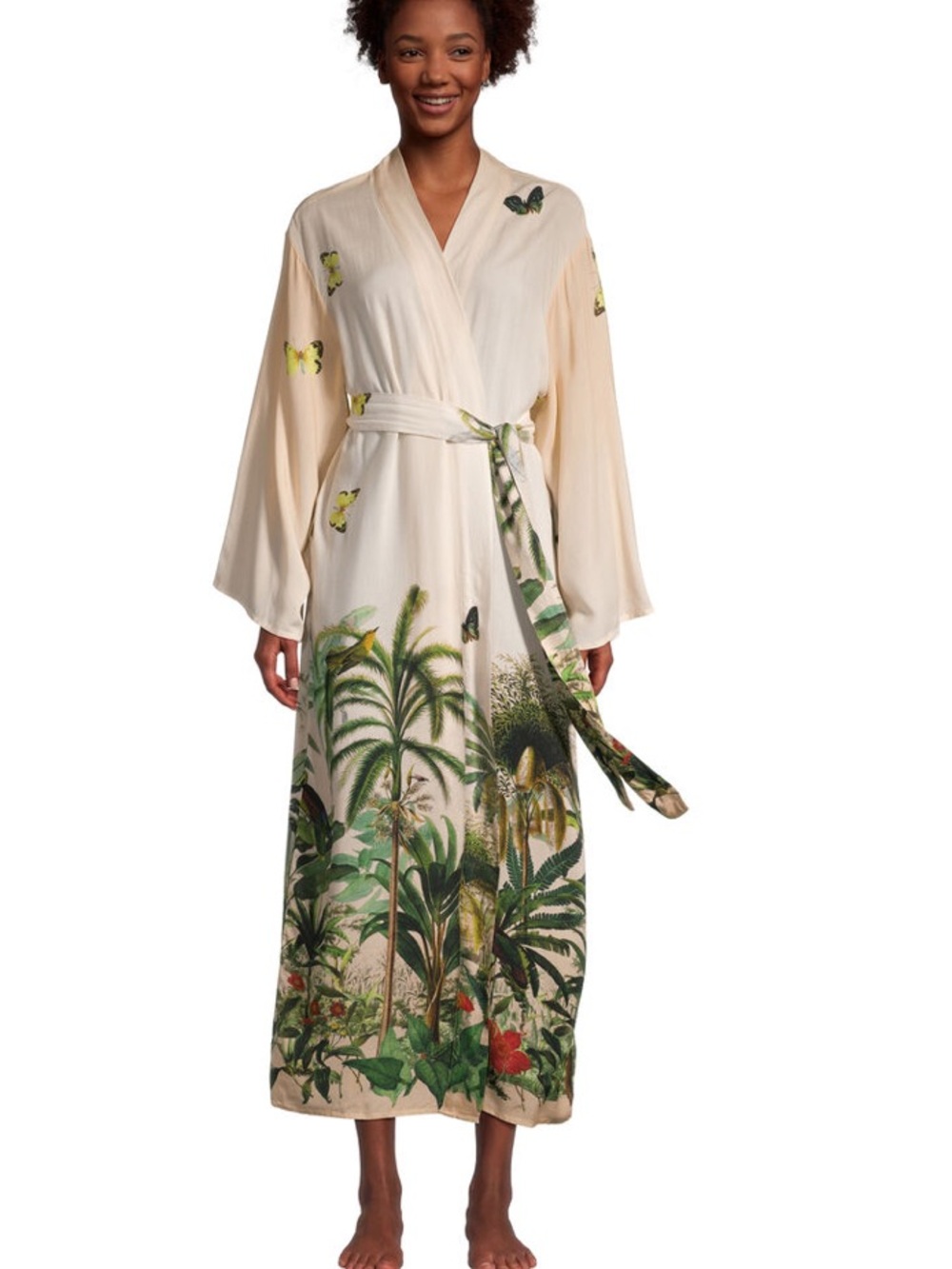 World Market Blush Pink And Peach Ombre Tropical Robe